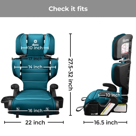 Diono Connect3 RXT 2-in-1 High-Back Booster, Blue Razz Ice