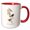 Red/White, variant on 3drose, Ruby-crowned Kinglet by John James Audubon, 11oz Two-tone Red Mug