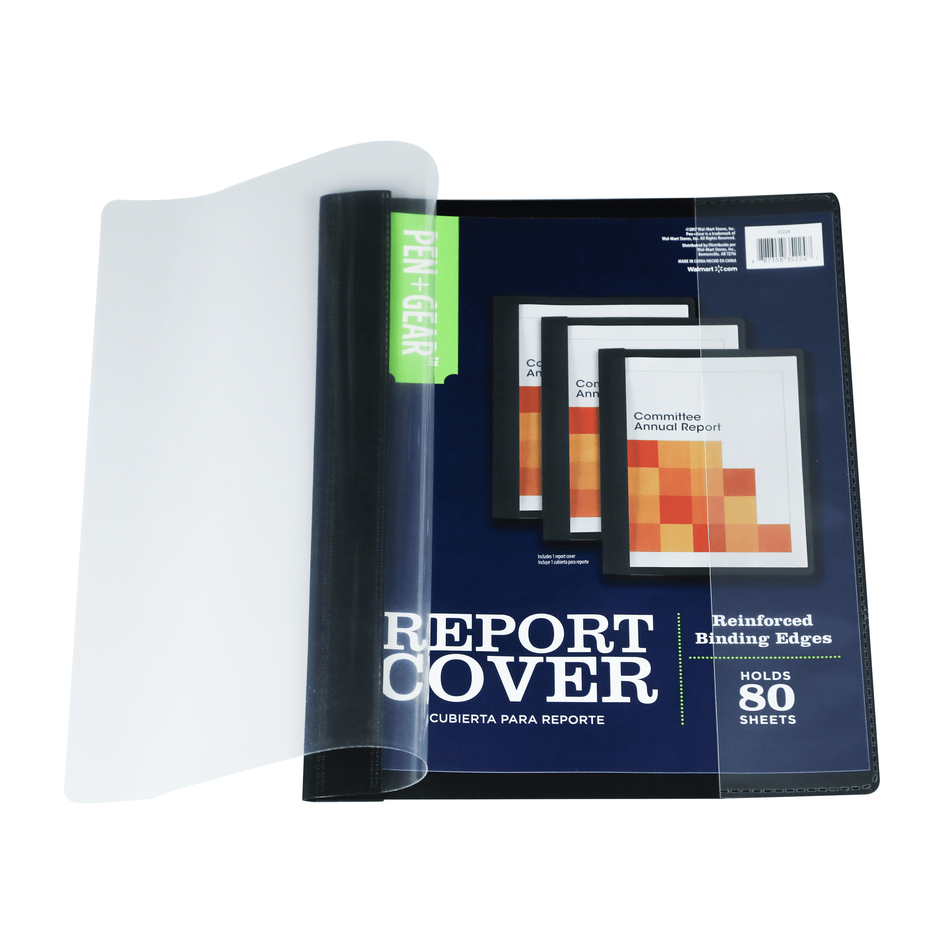 Pen + Gear Deluxe Report Cover with Clear Front, Holds 80 Pages, 8-1/2 x 11 inches, 1 Pack