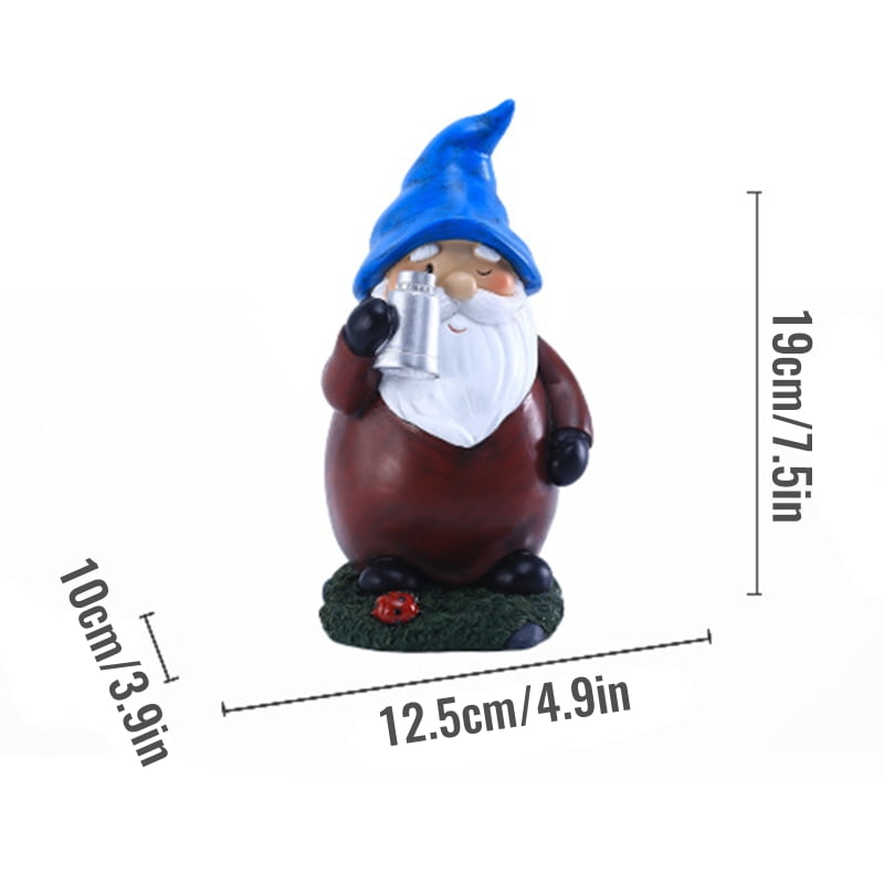 Garden Gnome Statue Holding Telescope Solar Powered Lights Outdoor Figurine Sculpture Lamp Resin Yard Ornaments for Patio Lawn Decoration