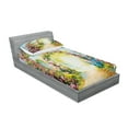 thumbnail image 2 of Ambesonne Colorful Fitted Sheet & Pillow Sham Set, Hot Summer Boho Park, Twinxl, Multicolor, 2 of 2