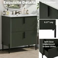 thumbnail image 2 of YYAo Bathroom Storage Vanity, Floor Cabinet,30" Bathroom Vanity with Ceramic Sink and Full-Extension Drawers, Fluted Design, Green, 2 of 13