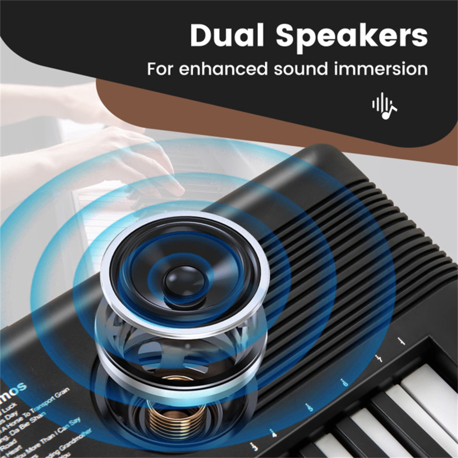 61-Key Portable Electric Keyboard for Beginners, 58.42×17.78×5.08 cm Digital Piano with 100 Rhythms/Timbres & Full Accessory Kit, Black