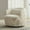Ivory, variant on Soft Upholstered Corduroy Accent Chair in 35 Inch Size with 360 Degree Swivel and Pillow for Living Room or Office