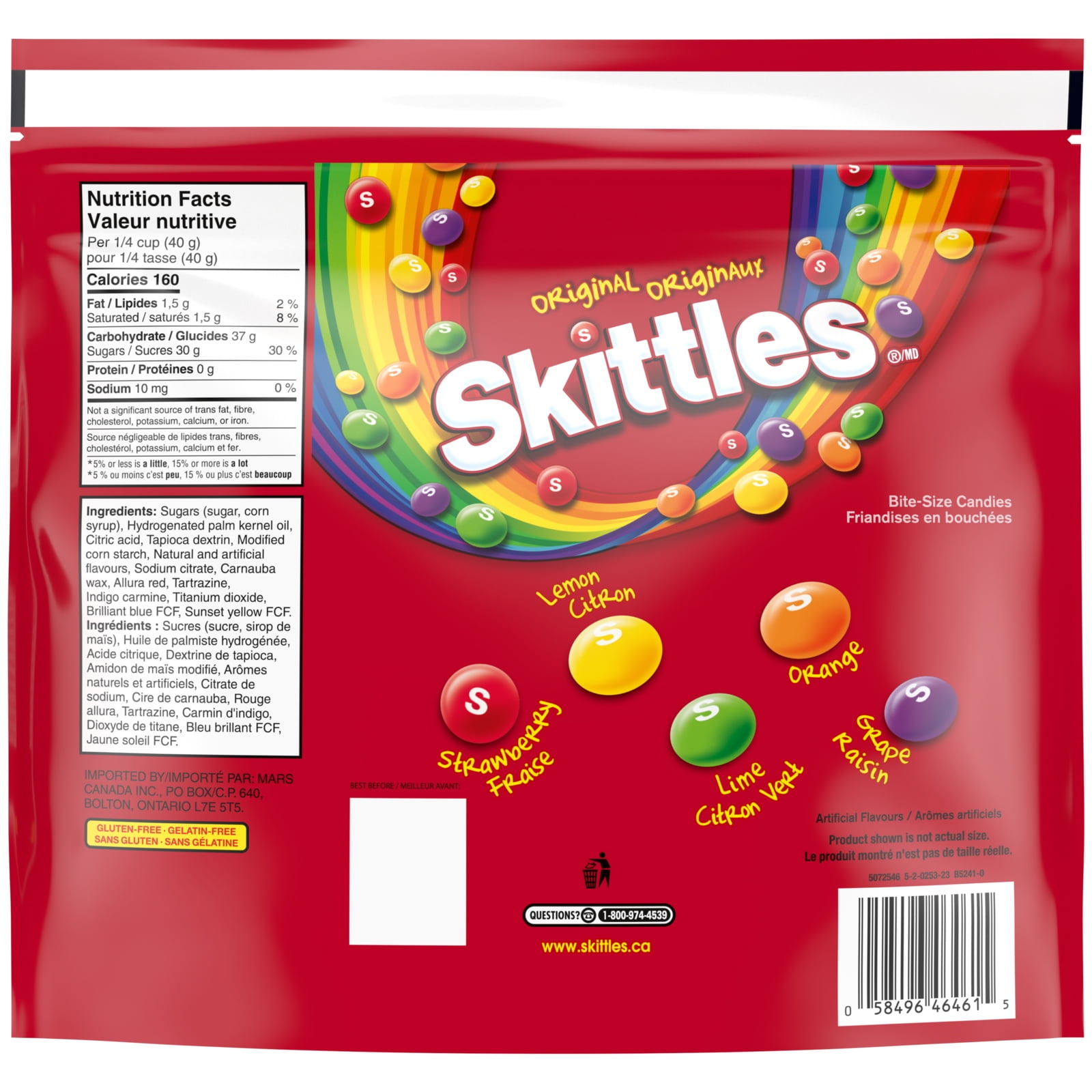 SKITTLES, Bonbons Chewy Originaux, Sac, 930g SKITTLES ORIG 930 G