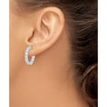 thumbnail image 3 of Sterling Silver Rhodium-Plated Cz In And Out Hinged Hoop Earrings (20 X 21) Made Indonesia qe7965, 3 of 5