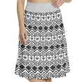 thumbnail image 1 of Women's Tribal Geometric Aztec Ornament A-line Printed Skirt Casual Wear, M, White and Black, by Ambesonne, 1 of 1