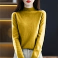 thumbnail image 2 of Inglocry Sweaters for Women 2026 Long Sleeve Crew Neck Lightweight Soft Casual Knitted Pullover Solid Color Sweater Yellow XL, 2 of 6
