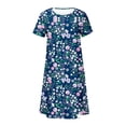 thumbnail image 4 of Robes Maxi pour Femmes 2023 Robe d'Été Bohème à Manches Courtes Imprimée Robe de Plage Longueur Genou Robe à Manches Courtes en Liquidation, 4 of 5