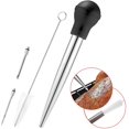thumbnail image 4 of Turkey Baster Set 4pcs Stainless Steel Turkey Baster Syringe Needle with Cleaning Brush for Meat Cooking Barbecue, 4 of 6