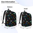 thumbnail image 2 of Disketp Gamepads print Canvas Backpack Lightweight Travel Daypack Student Rucksack Laptop Backpack-, 2 of 5