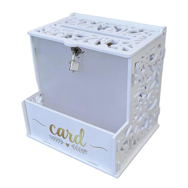 Caja decorativa para tarjetas de boda, regalo reutilizable, caja de almacenamiento de recuerdos para centro de mesa de recepción de compromiso o