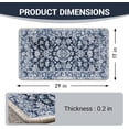 thumbnail image 3 of Vintage Distressed Floral Welcome Front Door Mat, Retro Blue White Flower Decorative Doormat Non-Slip Floor Entryway Rug, Low Profile Indoor Outdoor Home Kitchen Decoration 17x29 Inches, 3 of 6