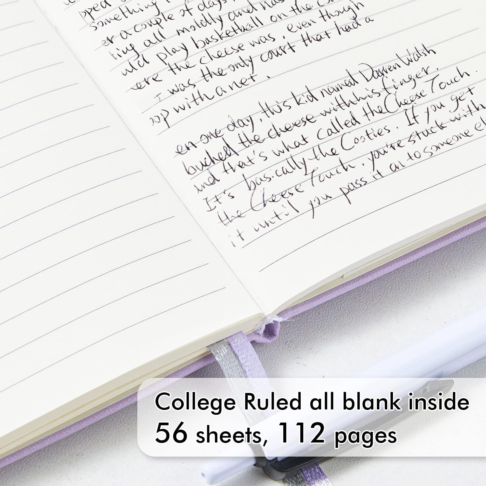 3 Pack Pocket Small Notebook Journals  Mini Cute Hardcover College Ruled Notepad Women Office Supplies With 3 Black Pens 3.5"x 5.5" A6 Pastel Colors Light Blue Purple Green