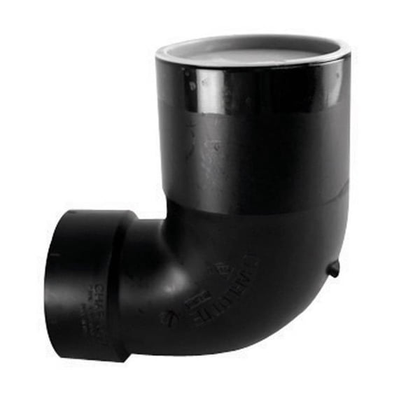 Charlotte Pipe 44333 Schedule 40 4 Hub x 3 in. Dia. Spigot ABS Elbow