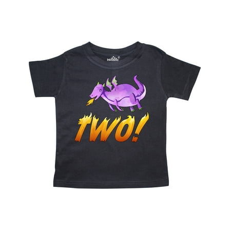 

Inktastic 2 Second Birthday Purple Dragon Breathing Fire Gift Toddler Boy or Toddler Girl T-Shirt