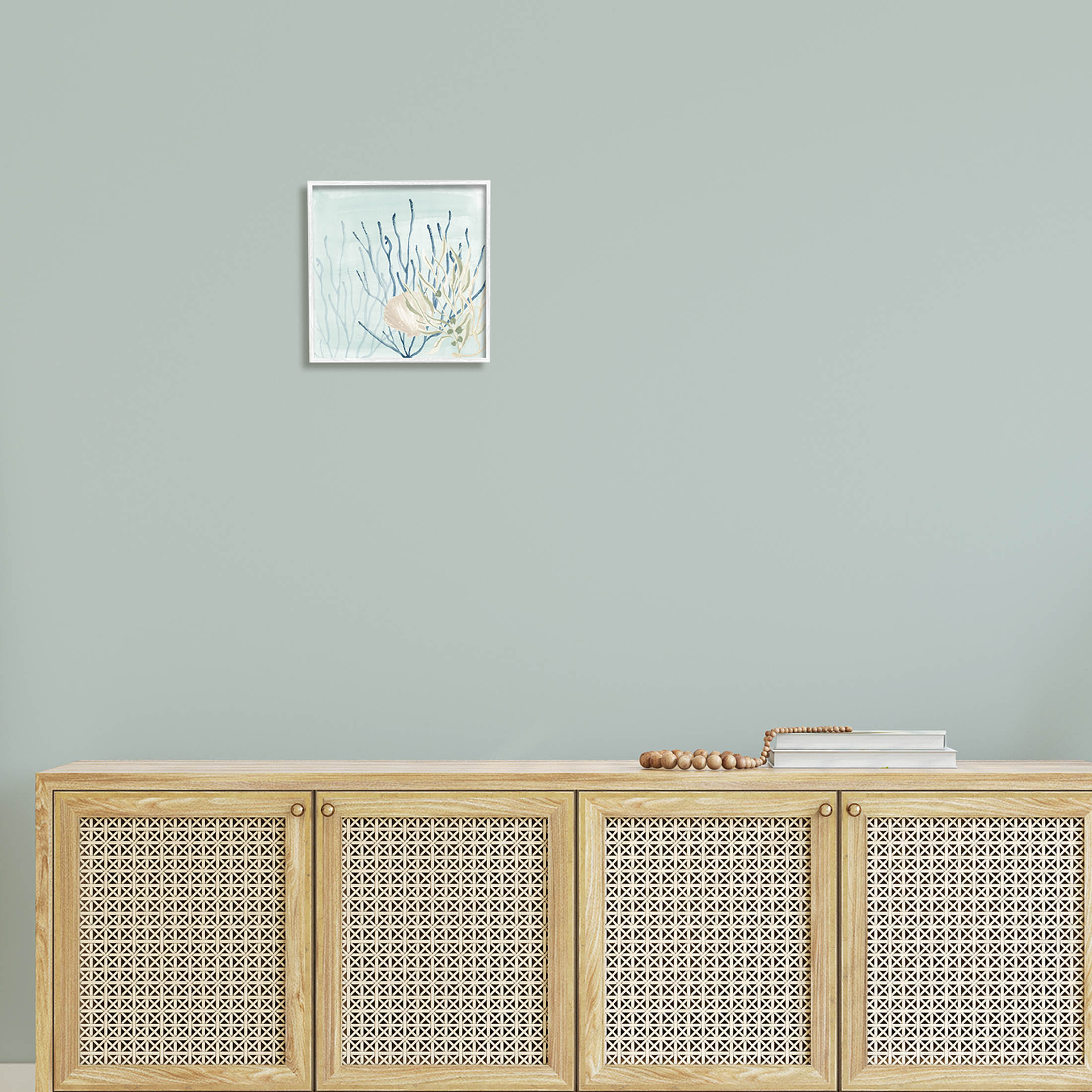 Underwater Coral Shells View Animals & Insects Graphic Art White Framed Art Print Wall Art