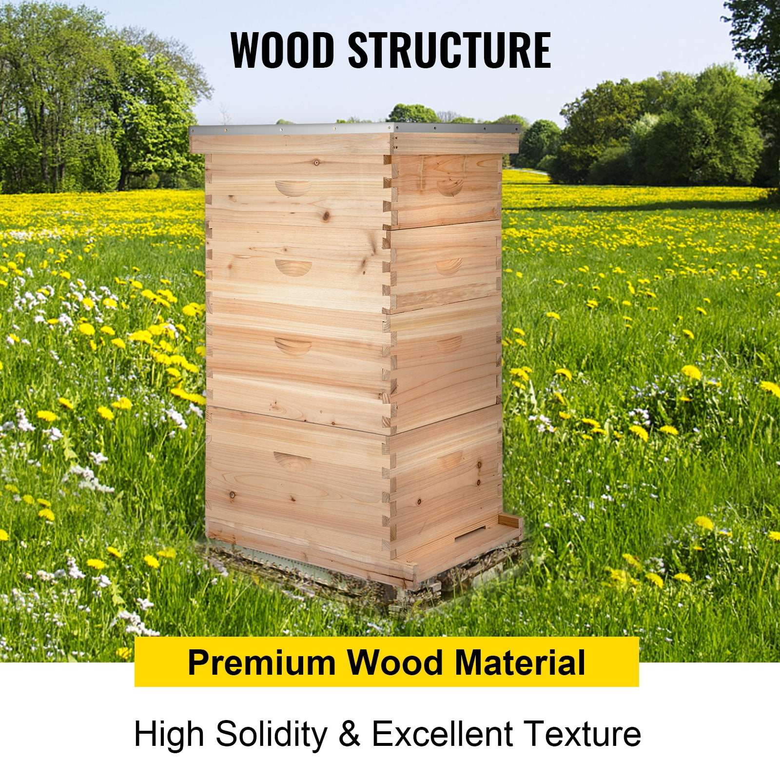 VEVOR Beehive Box Kit Bee Honey Hive 20 Frames 1 Deep 1 Medium Natural Fir  Wood CTFXSMSX1X120KXCKV0 - The Home Depot