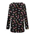 thumbnail image 5 of Nouveaux Hauts pour Femmes 2023 Manches Longues Col Rond Blouse Ample Chemises Imprimées de Noël Coupe Décontractée Chandail en Molleton Oversize pour Femmes, 5 of 5