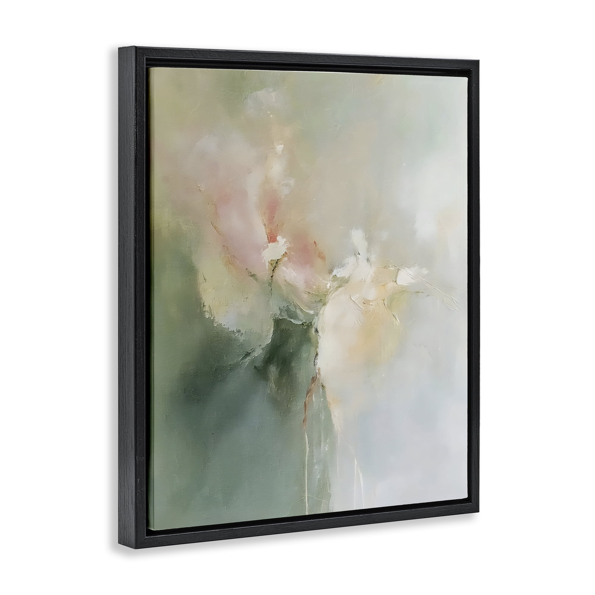 Stupell Industries Ethereal Brushwork Abstraction Black Framed Floater Canvas Wall Art, design by Riley B