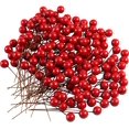 thumbnail image 1 of 150 piezas Mini bayas de acebo rojas decoraciones navideñas decoraciones de corona de Navidad bayas de acebo artificiales para manualidades regalos decoración flores artificiales, 1 of 5