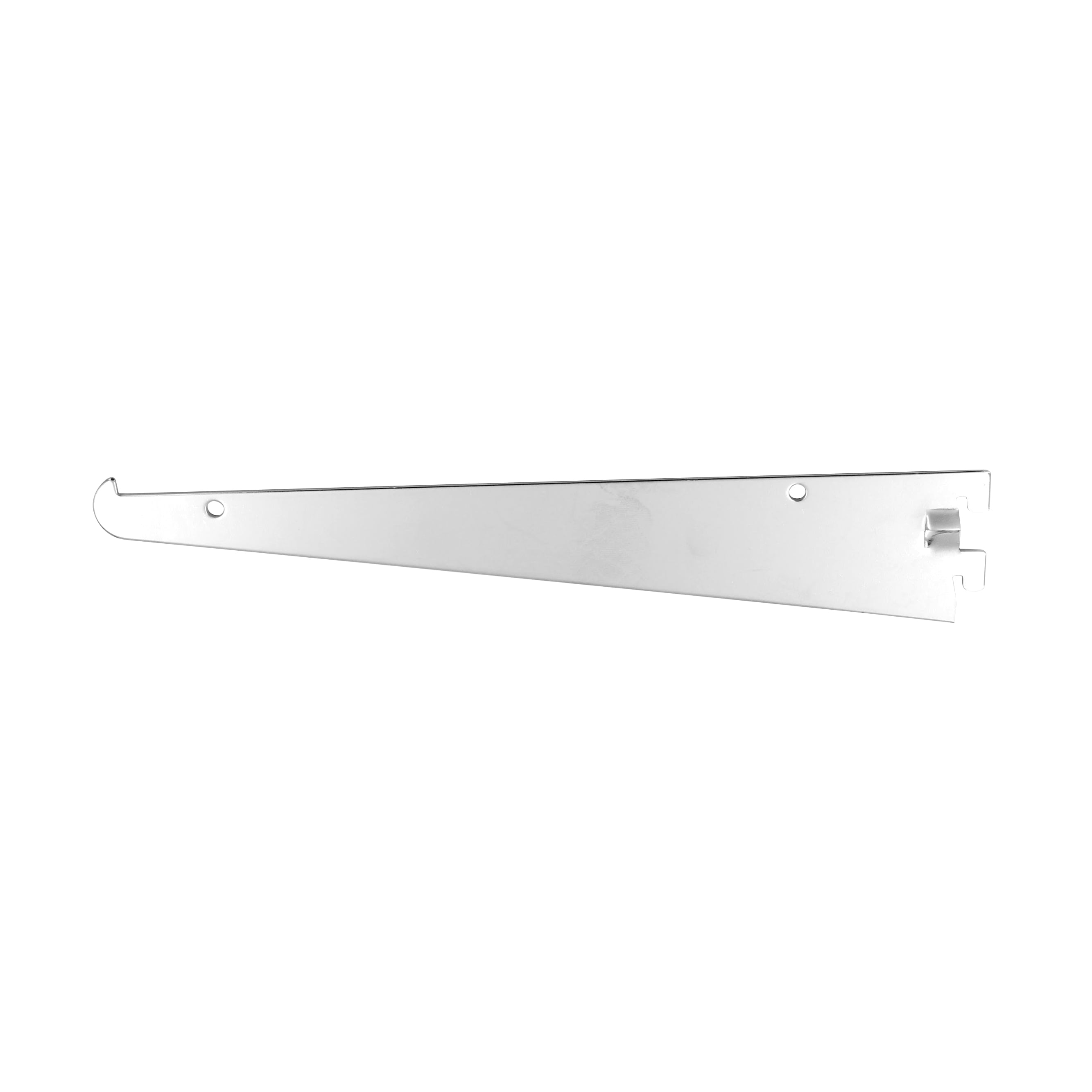 SSWBasics 8 inch Chrome Metal Shelf Bracket for Slotted Standard - ½ inch slots 1 inch on center - Pack of 6