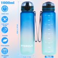 thumbnail image 2 of YOPTOP 32 oz Plastic Water Bottle with Time Marker and Wide Mouth Lid  Orange,blue, 2 of 9