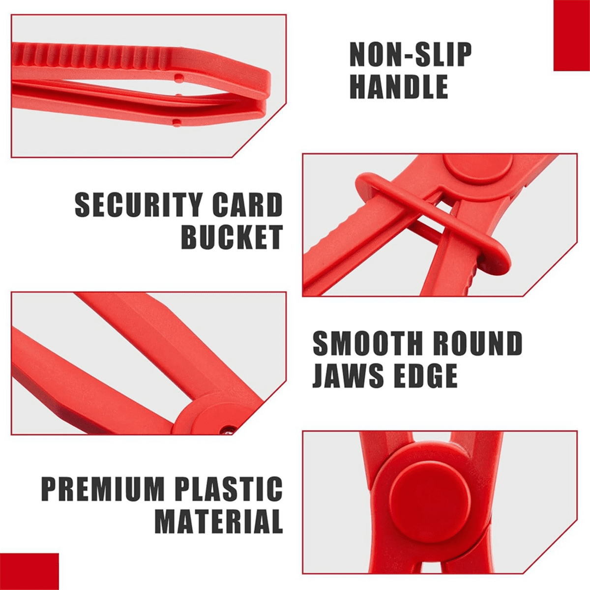 12 Pcs Hose Clamp Pliers Hose Pinch Pliers Hose Pliers Line Clamp Pinch Clamp Tool, Red, 3 Sizes