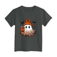 thumbnail image 4 of CAUYDY Toddler Baby Girl Halloween Shirt Cute Ghost Pumpki T-Shirt Kids Spooky Season Short Sleeve Tee Fall Tops(Dark Gray,5-6 Y), 4 of 5