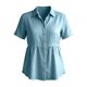 thumbnail image 4 of Craaazy Women's Loose Fit Collared Blouse, Solid Color Short Sleeve Button Down Shirt, Breathable Cotton Linen Casual Top for Daily Wear, Work & Weekend Gifts, 4 of 9