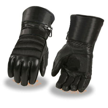 Milwaukee Leather Men's Leather Gauntlet Gloves w/ Rain Mitton, Suede (Best Motorcycle Rain Gloves)