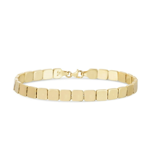 JewelStop 14k Yellow Gold Polished Finish 6mm Cube Link Chain Necklace with Lobster Clasp - 18"