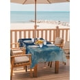 thumbnail image 2 of Outdoor Tablecloth with Umbrella Hole for Patio/Picnic/Party/Camping, Nautical Coastal Waterproof Table Cloth Rectangle Table Cover Washable, Retro Ocean Starfish Coral Conch Ombre Blue (54"x 80"), 2 of 8