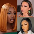 thumbnail image 3 of Peluca recta bob Pelucas frontales de cabello humano prearrancado con cabello de bebé HD Peluca frontal transparente Pelucas brasileñas de cabello humano virgen Bob corto para mujeres negras (10 pulg JAMW Sencillez, 3 of 4