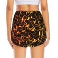 thumbnail image 2 of Lsque Orange Lightning Printed Women's Running Shorts with Liner Pockets,Elastic Quick Dry Workout Athletic Gym Yoga Shorts,Womens High Waist Shorts-Small, 2 of 9