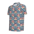 thumbnail image 2 of Balery Popcorn On Blue Lines Printed Men’s Short Sleeve Polo Shirt, Midweight Men's Shirt,Golf Polo shirts -4X-Large, 2 of 9