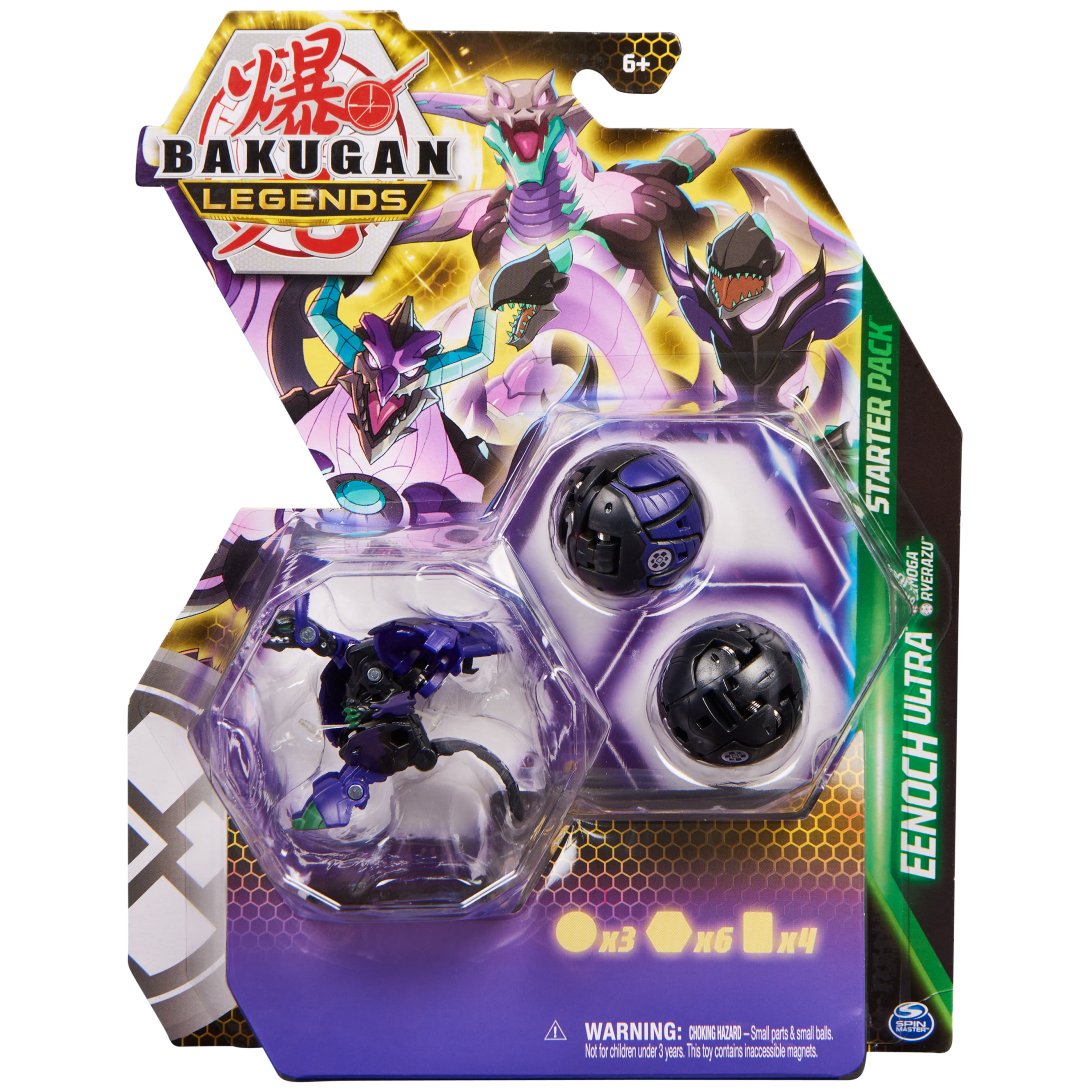 Bakugan Legends Starter 3Pack, Eenoch Ultra with Cimoga and Ryerazu