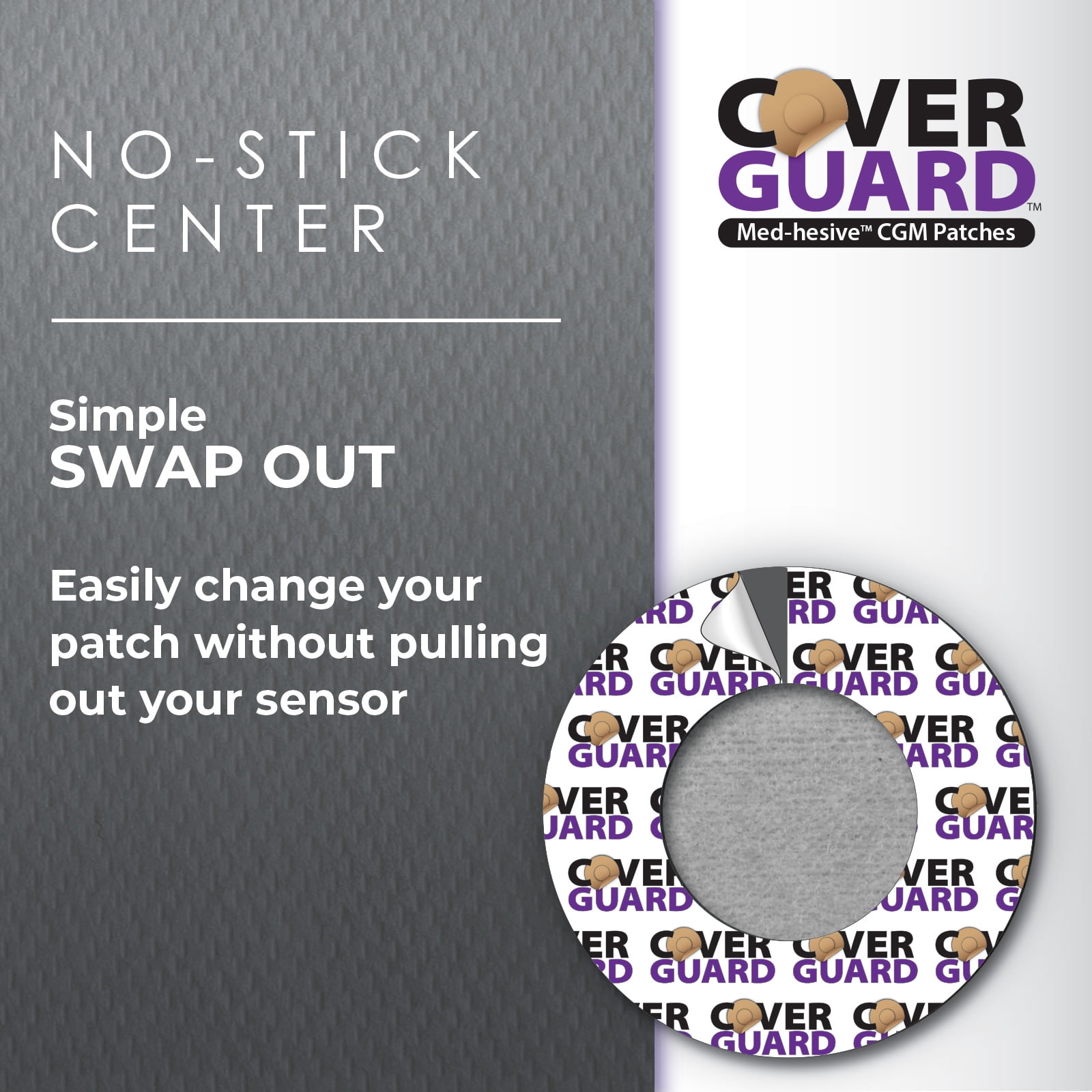 CoverGuard CGM Overpatch | Guardian 4 | Black Full Coverage Design| 25-Count | Waterproof Adhesive | Anti-Fray | Easy Application & Removal | Sensor Protection