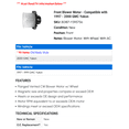 thumbnail image 2 of Front Blower Motor - Compatible with 1997 - 2000 GMC Yukon 1998 1999, 2 of 2