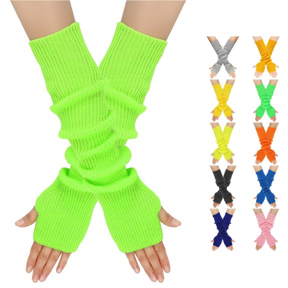 HNMKIU Casual Knitted Winter Soft Warm Yarn Mittens For Daily Use Outdoor Activities And Cold Weather Comfort Green - One Size