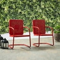 thumbnail image 2 of Pemberly Row Chaise de Patio Industrielle en Métal, Fini Rouge Vif Lustré (Ensemble de 2), 2 of 14