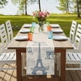 thumbnail image 4 of France Towers Table Runner, Retro Hand-Painted Seal Architectural Art Washable Cotton Linen Table Runners 36 Inches Long, Dresser Scarf Runner for Nightstand/End Tables/Round Tables 13''x36'', 4 of 9