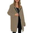thumbnail image 4 of Women's Jacket Warm Hooded Zip Up Coat Soft Lightweight Winter Fashion Top Casual Outerwear Comfortable, 4 of 8