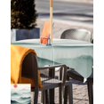 thumbnail image 5 of Hokiten Outdoor Tablecloths with Umbrella Hole & Zipper, Teal Ombre Mountain 54x54 Inch Square Tablecloths, Tree Peaks Landscape Waterproof Table Cloth, Patio/Pool/Picnic Table Covers, 5 of 7