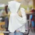 thumbnail image 2 of Women Sun Screen Cloak Summer Beach Sunscreen Cloak Sun Protection Wrap UV Protection with Hooded Zipper for Cycling Riding Beach Holiday (White), 2 of 8