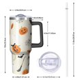 thumbnail image 2 of Beige Halloween Pumpkins Ghosts and Bats Tumbler with Handle and Lid,40oz Double Wall Vacuum Insulated Tumbler,Cups Gift for Women and Men, 2 of 7