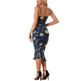 thumbnail image 3 of INSPIRE CHIC Women's Spaghetti Strap Bodycon Dress Floral Print Mesh Sleeveless Ruched Party Club Midi Dresses, 3 of 5