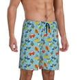 thumbnail image 2 of Xecao Artoon Transport Print Men's Sleepwear Shorts Pajama Bottom Lounge Short nightwear with Convenient Pockets for Relaxed Home Wear-Small, 2 of 6