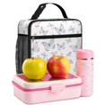 thumbnail image 6 of Butterfly and Pastel Pink Pattern Insulated Lunch Bag Teens,Lunch Box for Men Women for Work,Picnic or Travel,10.2x9.5x4.3 Inches,8 Can Capacity, 6 of 6
