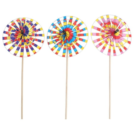 

3pcs Children s Round Windmill Toys Outdoor Colorful Winnowers (Random Color)